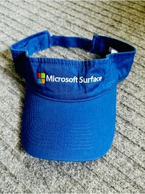 Vintage Microsoft Surface Sun Visor Hat Blue Embroidered 2012 Unisex Adjustable